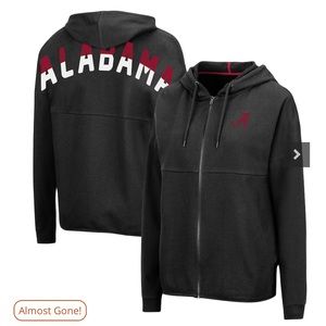 Women's Colosseum Black Alabama Crimson Tide 2-Hit Full-Zip Hoodie Size Medium